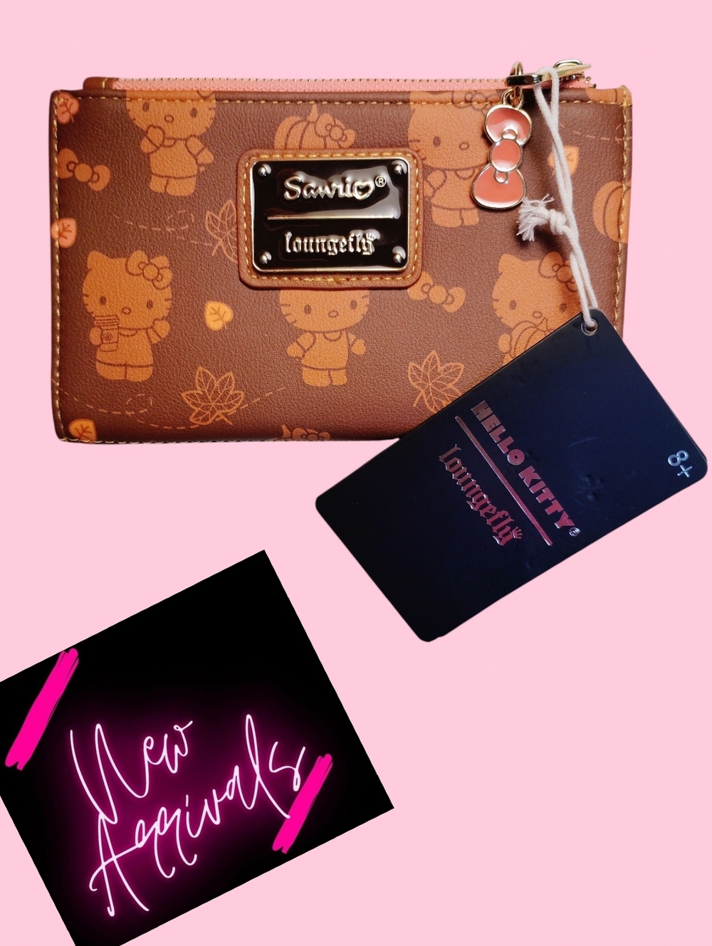 Sanrio Brown & Orange Hello Kitty Loungefly Mini Wallet
